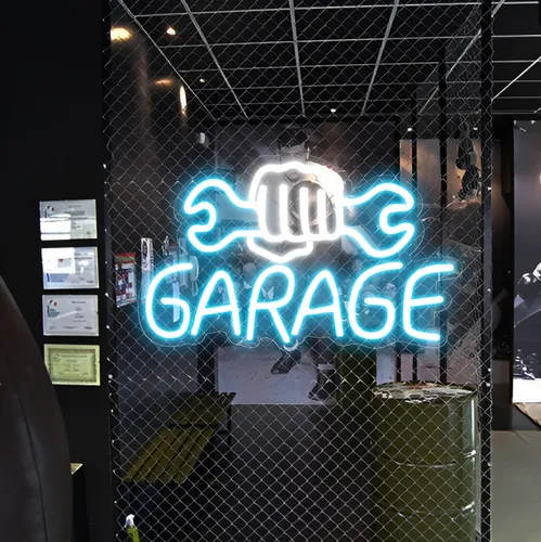 Garage Neon Sign - Custom Phone Wallets Now