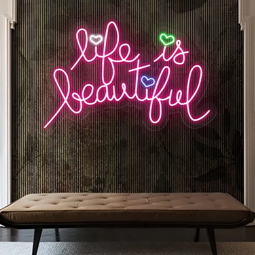 Life Is Beautiful Neon Sign - Custom Phone Wallets Now