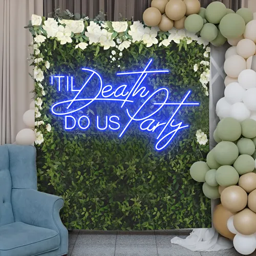 Til Death Do Us Party Neon Sign - Custom Phone Wallets Now