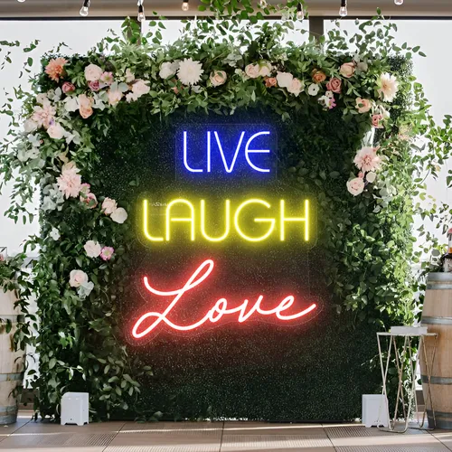 Live Laugh Love Neon Sign - Custom Phone Wallets Now