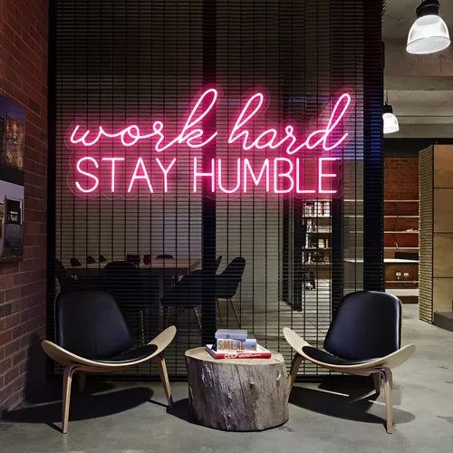 Work Hard Stay Humble Neon Sign - Custom Phone Wallets Now