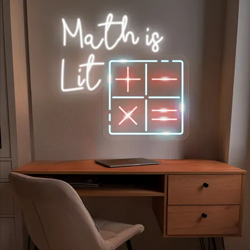 Math Is Lit Neon Sign - Custom Phone Wallets Now