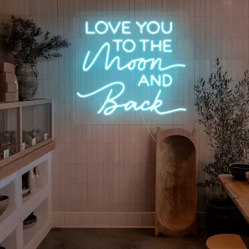 I Love You To The Moon And Back Neon Sign - Custom Phone Wallets Now