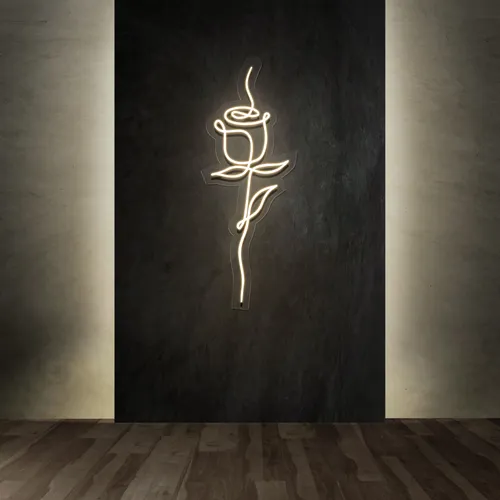 Calmly Scribble Rose Neon Sign - Custom Phone Wallets Now