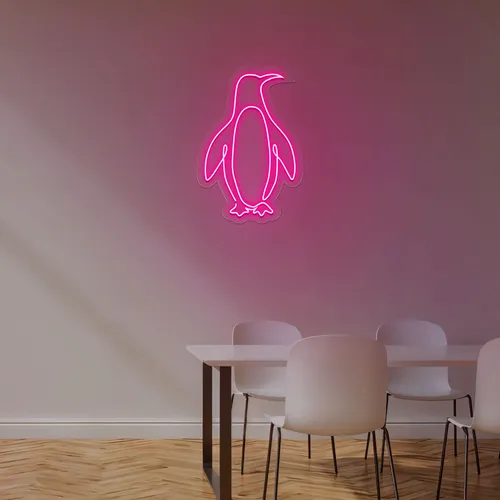 Cute Penguin Neon Sign - Custom Phone Wallets Now