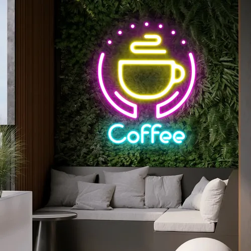 Captivating Coffee Neon Sign - Custom Phone Wallets Now