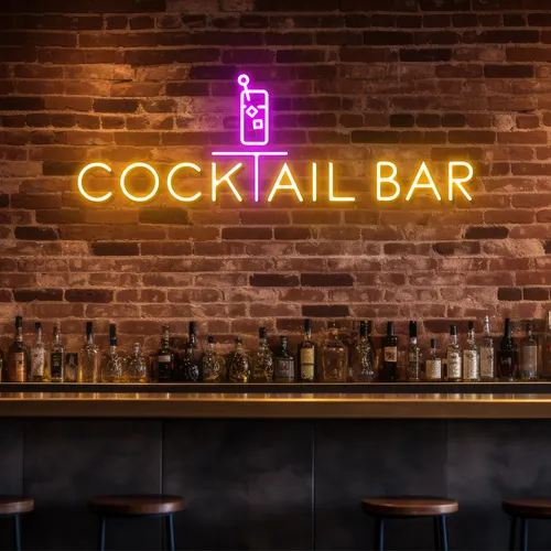 Bold Cocktail Bar Neon Sign - Custom Phone Wallets Now