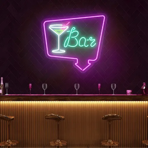 Chic Martini Bar Neon Sign - Custom Phone Wallets Now