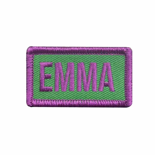 Purple and Green Emma Name Patch - Custom Phone Wallets Now