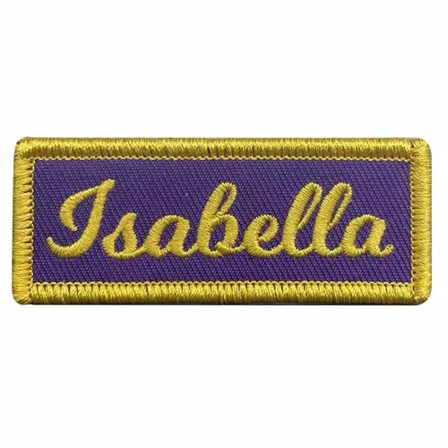 Yellow and Purple Isabella Name Patch - Custom Phone Wallets Now
