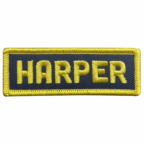Yellow and Navy Harper Name Patch - Custom Phone Wallets Now