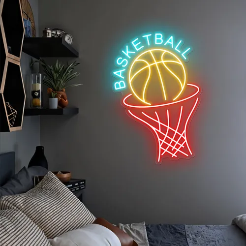 Basketball Neon Sign - Custom Phone Wallets Now