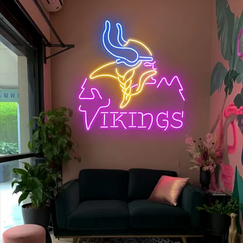 Vikings Neon Sign - Custom Phone Wallets Now