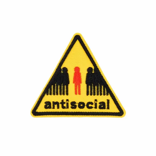 Yellow and Black Antisocial Patch - Custom Phone Wallets Now