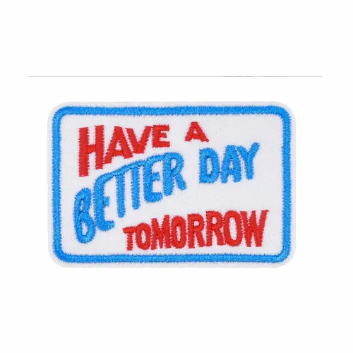 Red and Blue Have a Better Day Tomorrow Patch - Custom Phone Wallets Now