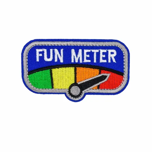 Blue and Grey Fun Meter Patch - Custom Phone Wallets Now