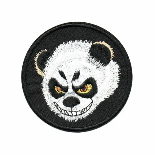 Black Angry Panda Patch - Custom Phone Wallets Now