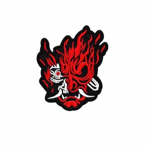 Red and White Oni Patch - Custom Phone Wallets Now