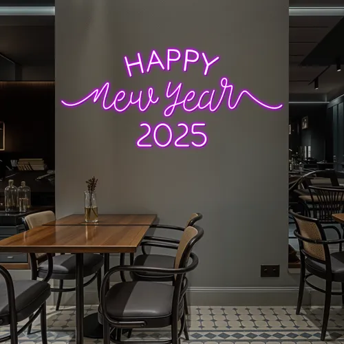 Happy New Year 2024 Neon Sign - Custom Phone Wallets Now