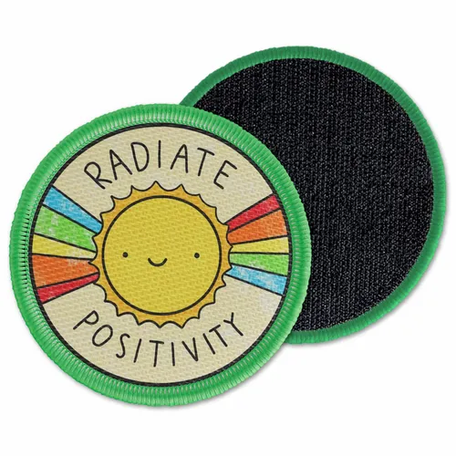 Round Radiate Positivity Velcro Patch - Custom Phone Wallets Now