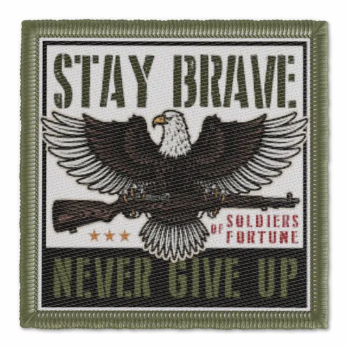 Stay Brave Never Give Up Military Patch - Custom Phone Wallets Now