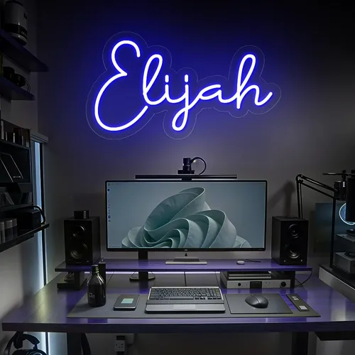 Elijah Neon Sign - Custom Phone Wallets Now