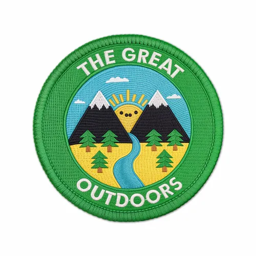 Round The Great Outdoors Iron On Patch - Custom Phone Wallets Now