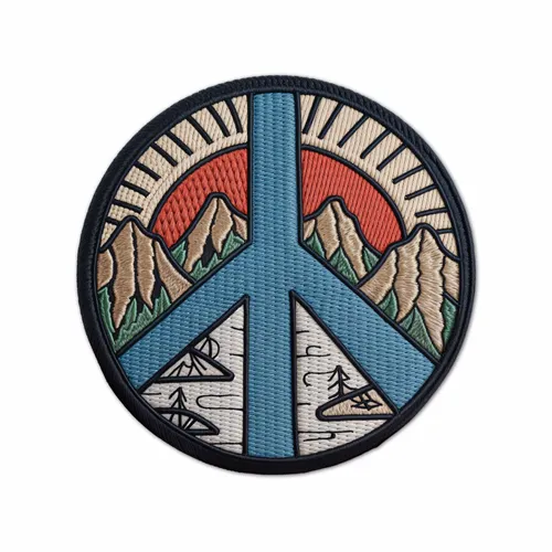 Round Natural Peace Iron On Patch - Custom Phone Wallets Now