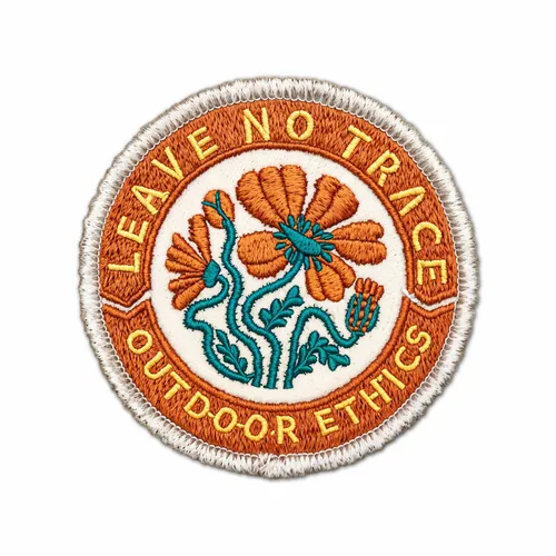 Round Leave No Trace Iron On Patch - Custom Phone Wallets Now