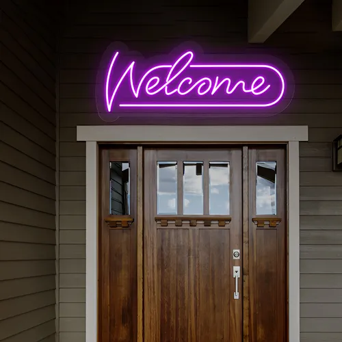 Stylish Welcome Neon Sign - Custom Phone Wallets Now