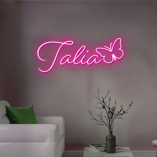 Talia Butterfly Neon Sign - Custom Phone Wallets Now