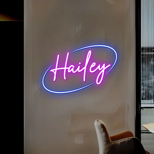 Hailey Neon Sign - Custom Phone Wallets Now
