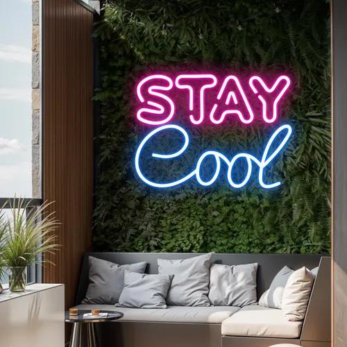 Stay Cool Neon Sign - Custom Phone Wallets Now