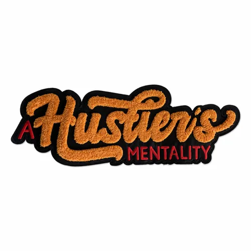 Hustler's Mentality Letterman Jacket Patch - Custom Phone Wallets Now