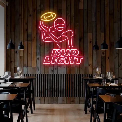 Team Football Bud Light Neon Sign - Custom Phone Wallets Now