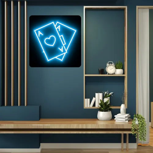 Ace in Black Neon Sign - Custom Phone Wallets Now