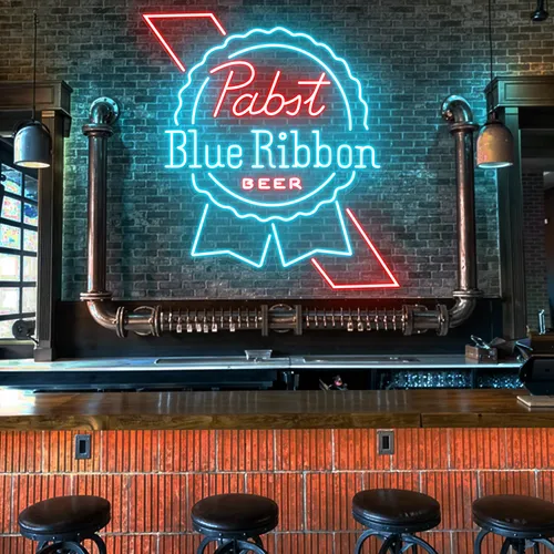 Pabst Blue Ribbon Neon Sign - Custom Phone Wallets Now
