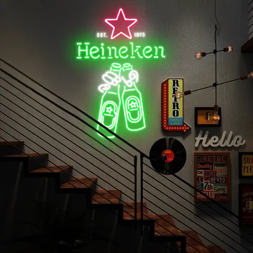 Heineken Neon Signs - Custom Phone Wallets Now