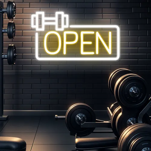 Bold Open Neon Sign - Custom Phone Wallets Now