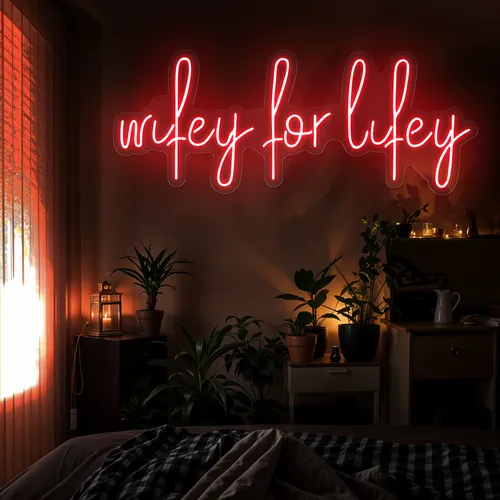Wifey for Lifey Neon Sign - Custom Phone Wallets Now