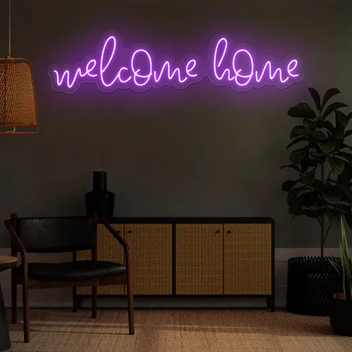 Welcome Home Neon Sign - Custom Phone Wallets Now