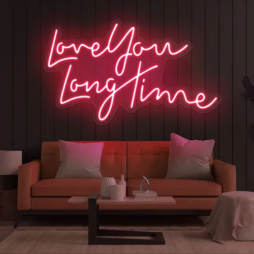 Love You Long Time Neon Sign - Custom Phone Wallets Now