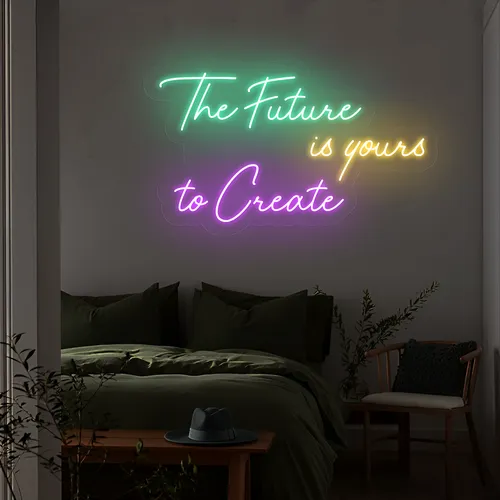 Visionary The Future is Yours to Create Neon Sign - Custom Phone Wallets Now