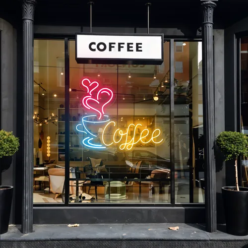 Coffee Love Window Neon Sign - Custom Phone Wallets Now