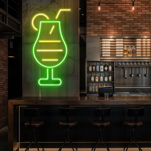 Sparkling Toast Glass Neon Sign - Custom Phone Wallets Now