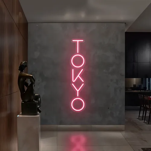 Tokyo Vertical Neon Sign - Custom Phone Wallets Now