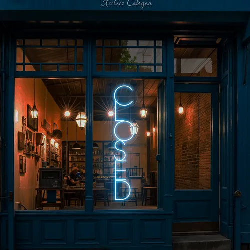 Closed Vertical Neon Sign - Custom Phone Wallets Now