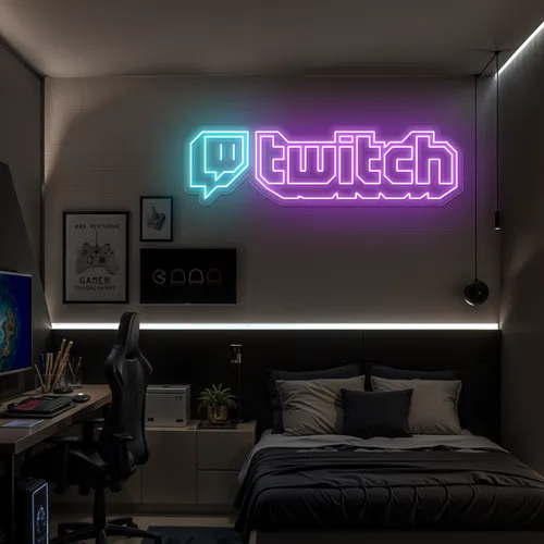 Twitch Streaming Setup Neon Sign - Custom Phone Wallets Now