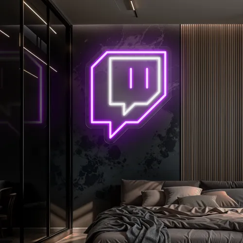 Twitch Logo Wall Neon Sign - Custom Phone Wallets Now
