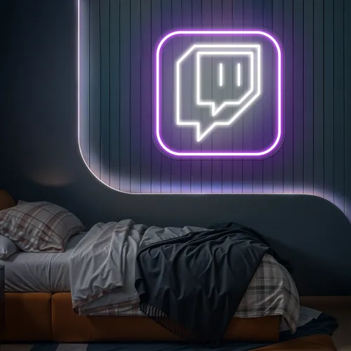 Twitch Logo Bedroom Neon Sign - Custom Phone Wallets Now